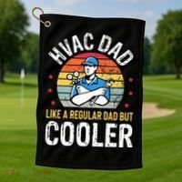 HVAC Dad But Cooler Funny HVAC Technician Father Golf Towel thumb 1