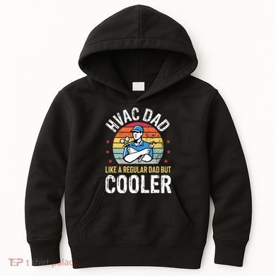 HVAC Dad But Cooler Funny HVAC Technician Father Kids Hoodie