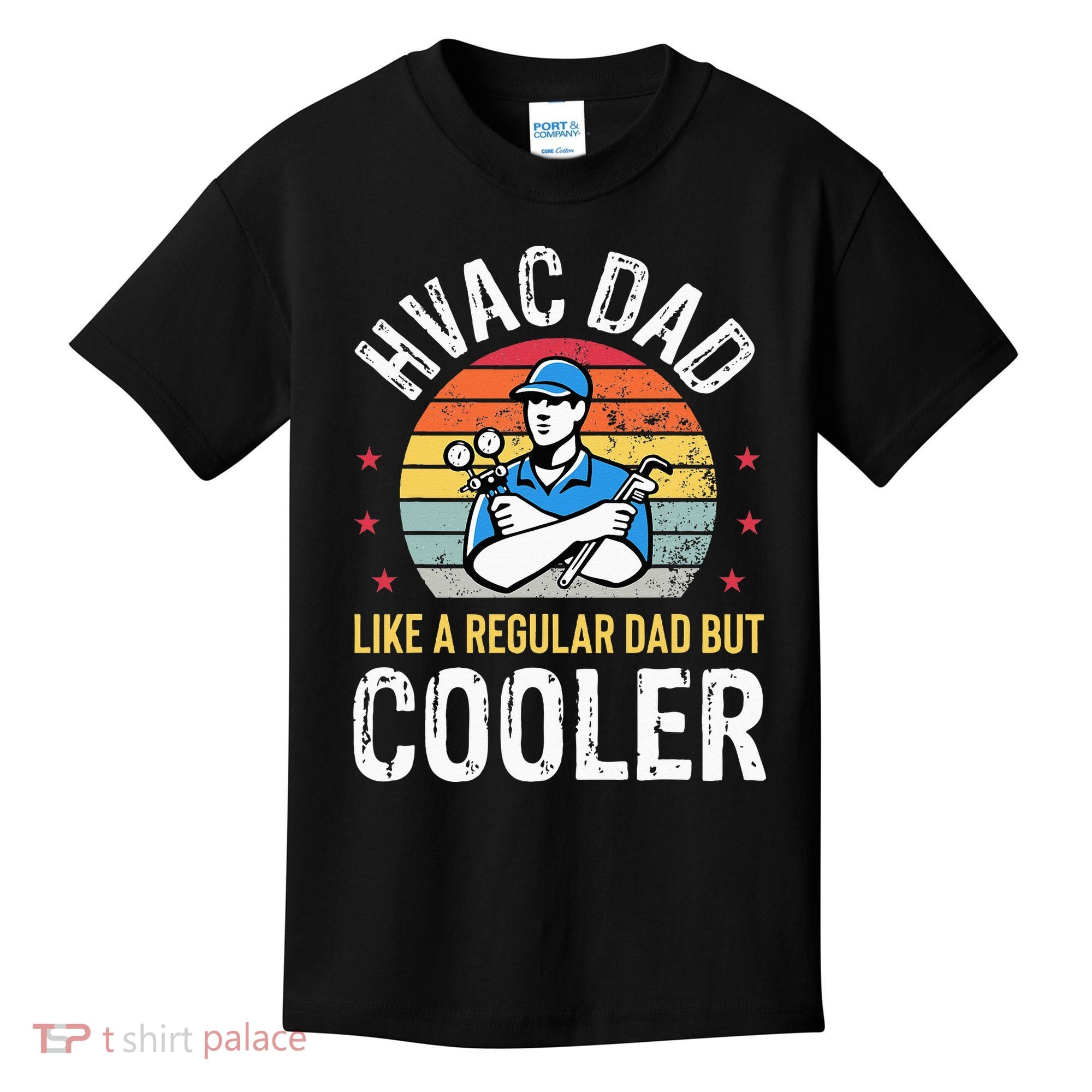 HVAC Dad But Cooler Funny HVAC Technician Father Kids T-Shirt