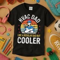 HVAC Dad But Cooler Funny HVAC Technician Father Kids T-Shirt thumb 3