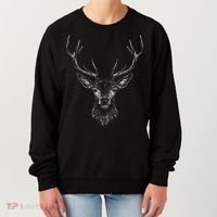 Hand Drawn Buck Deer Style Antlers Women's Sweatshirt thumb 0