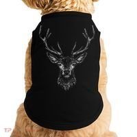 Hand Drawn Buck Deer Style Antlers Doggie Tank thumb 0
