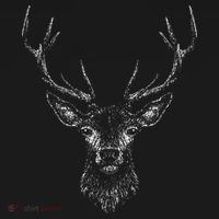 Hand Drawn Buck Deer Style Antlers Doggie Tank thumb 4