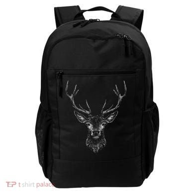 Hand Drawn Buck Deer Style Antlers Backpack