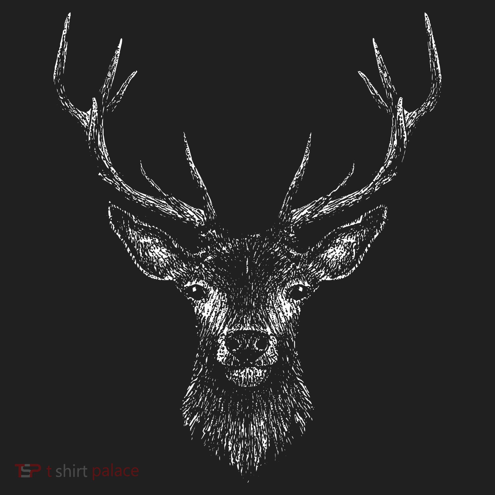 Hand Drawn Buck Deer Style Antlers Beanie