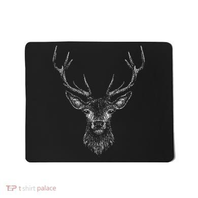Hand Drawn Buck Deer Style Antlers Mousepad