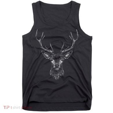 Hand Drawn Buck Deer Style Antlers Tank Top