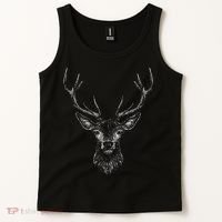 Hand Drawn Buck Deer Style Antlers Tank Top thumb 2