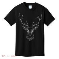 Hand Drawn Buck Deer Style Antlers Kids T-Shirt thumb 0