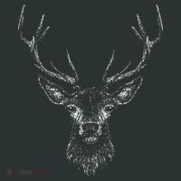 Hand Drawn Buck Deer Style Antlers Infant Baby Jersey Bodysuit thumb 2