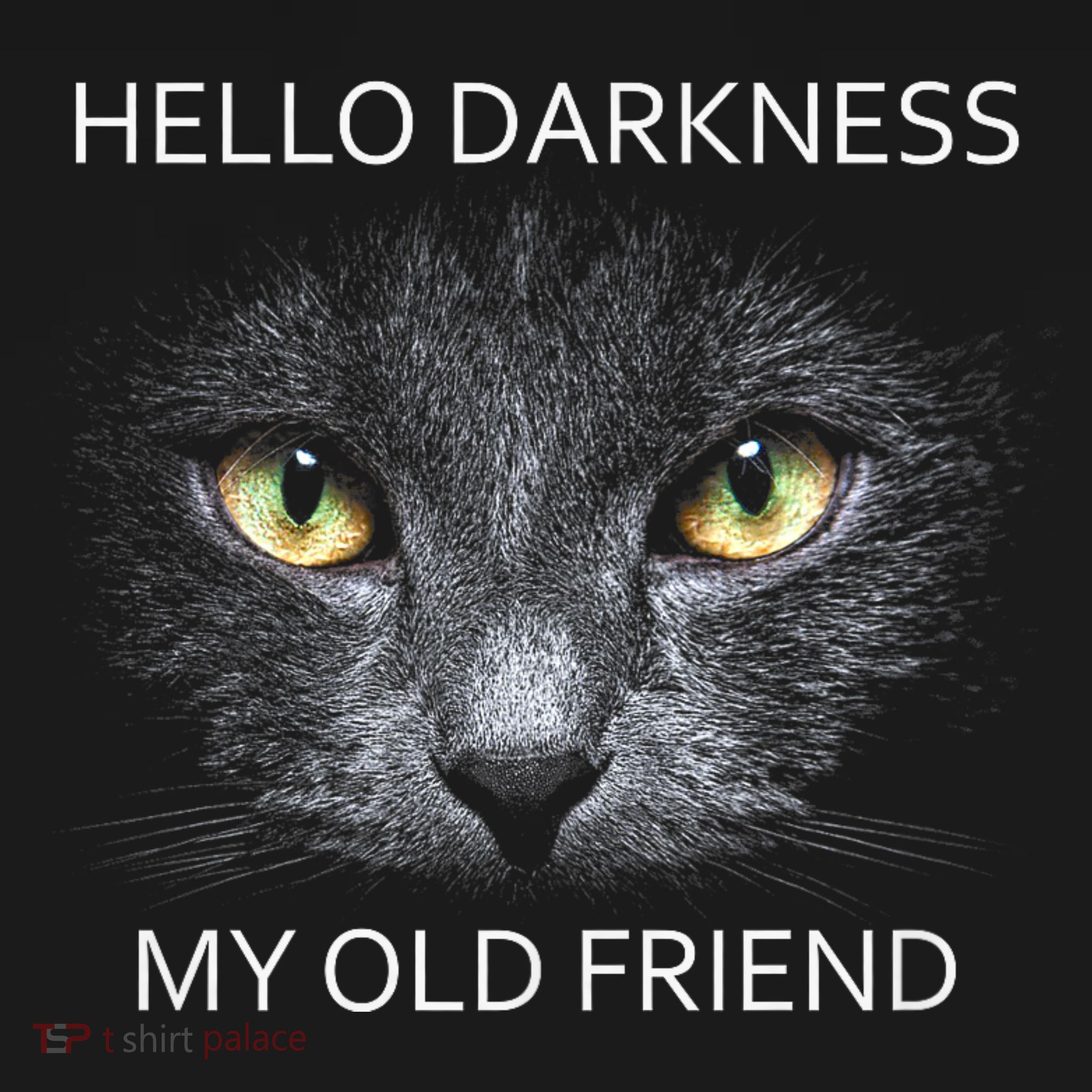 Hello Darkness Black Cat My Old Friend USA-Made Doggie Bandana