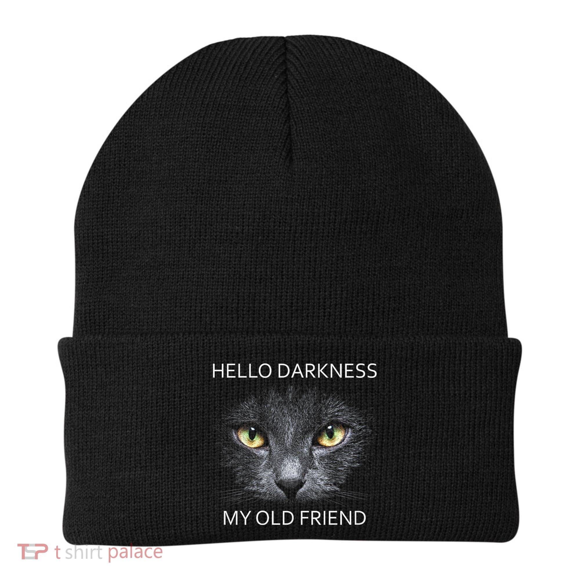 Hello Darkness Black Cat My Old Friend Beanie