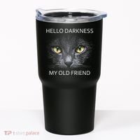Hello Darkness Black Cat My Old Friend Tumbler thumb 0