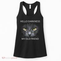 Hello Darkness Black Cat My Old Friend Women's Tank Top thumb 0