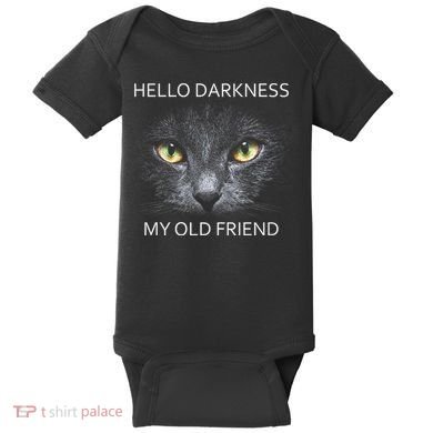 Hello Darkness Black Cat My Old Friend Baby Bodysuit