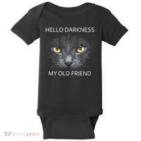 Hello Darkness Black Cat My Old Friend Baby Bodysuit thumb 0