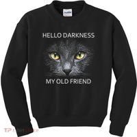 Hello Darkness Black Cat My Old Friend Kids Sweatshirt thumb 0