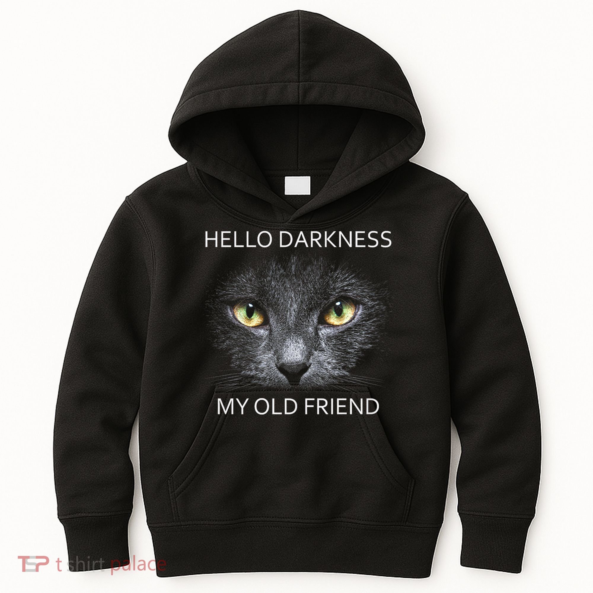 Hello Darkness Black Cat My Old Friend Kids Hoodie