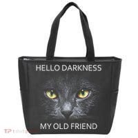 Hello Darkness Black Cat My Old Friend Tote Bag thumb 0