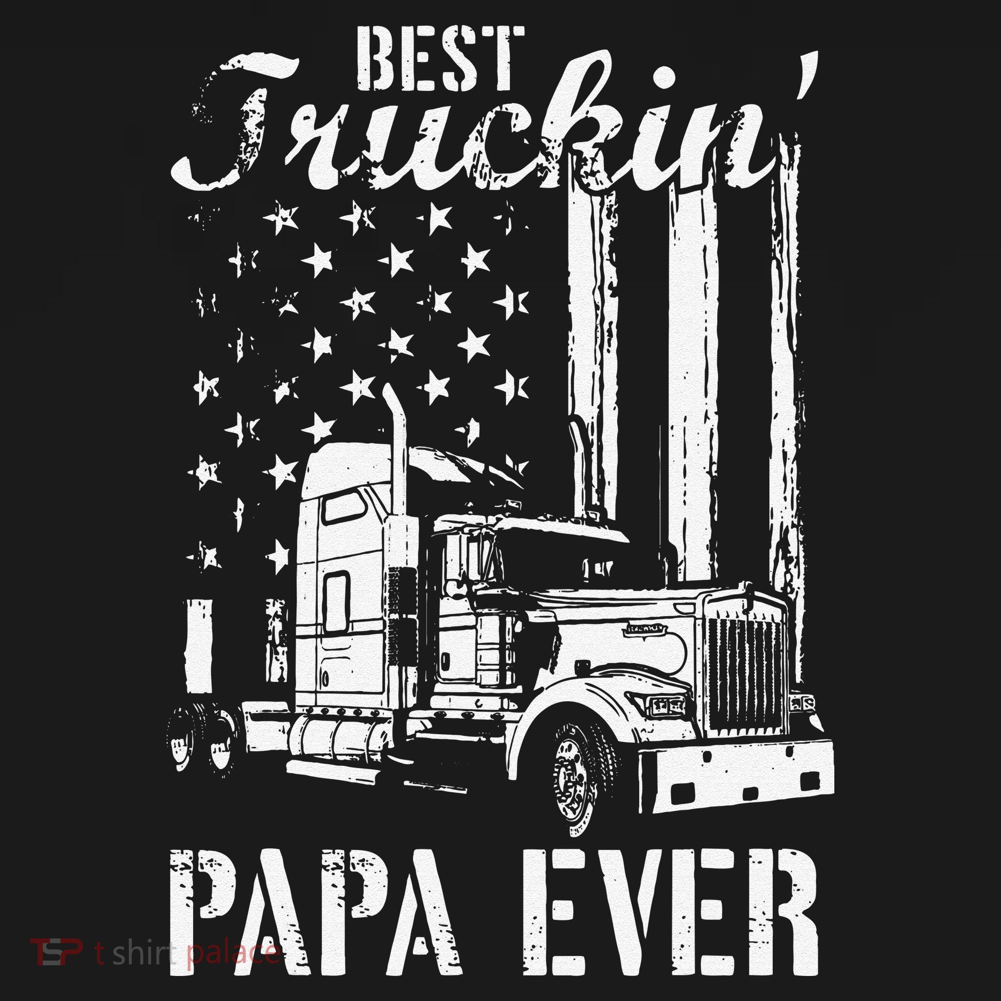 hug day Best Trucking Papa Ever Truck Driver American Flag Women's Tank Top