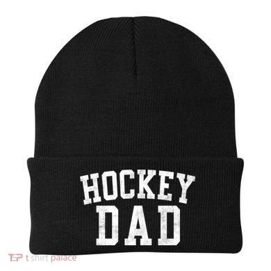 Hockey Dad Classic Bold Font FatherS Day Daddy Beanie