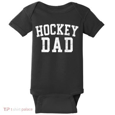 Hockey Dad Classic Bold Font FatherS Day Daddy Baby Bodysuit