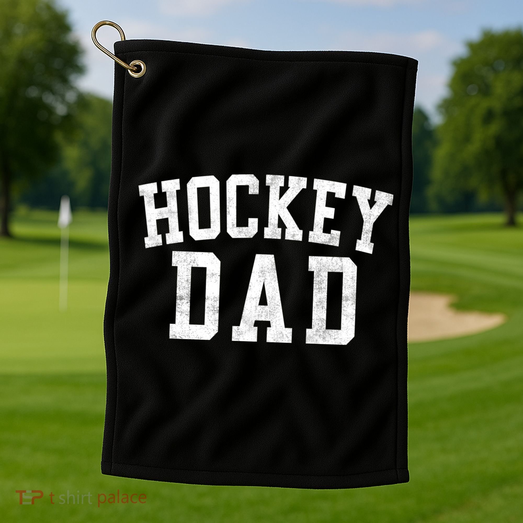Hockey Dad Classic Bold Font FatherS Day Daddy Golf Towel