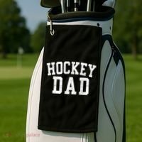 Hockey Dad Classic Bold Font FatherS Day Daddy Golf Towel thumb 2