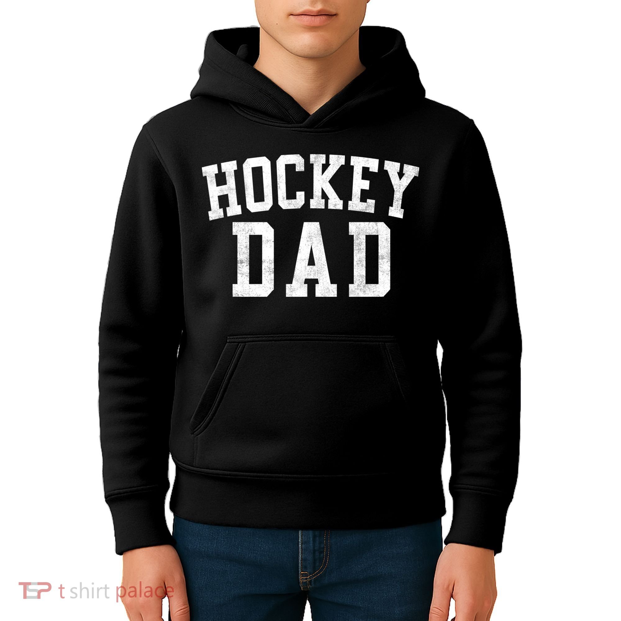 Hockey Dad Classic Bold Font FatherS Day Daddy Kids Hoodie