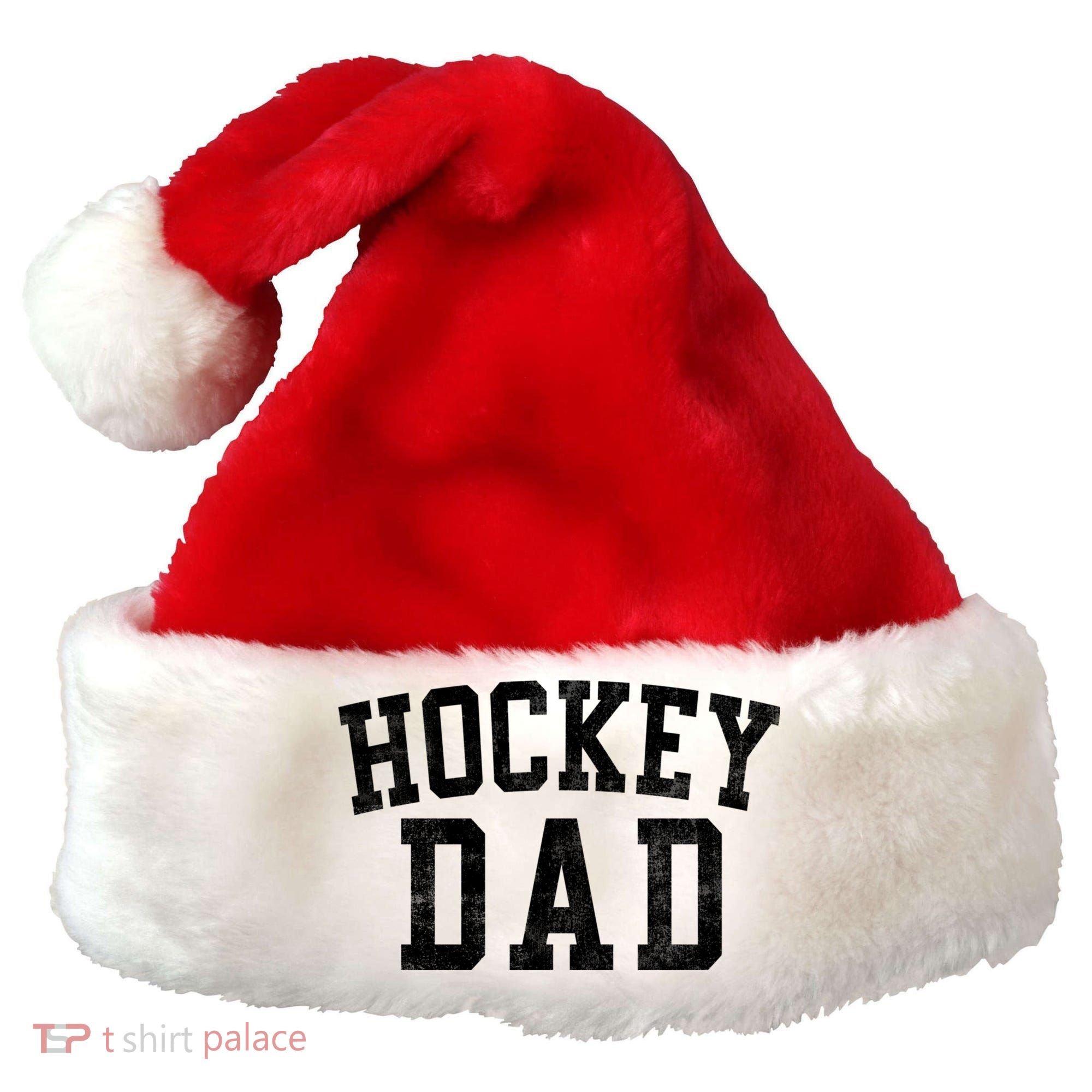 Hockey Dad Classic Bold Font FatherS Day Daddy Santa Hat
