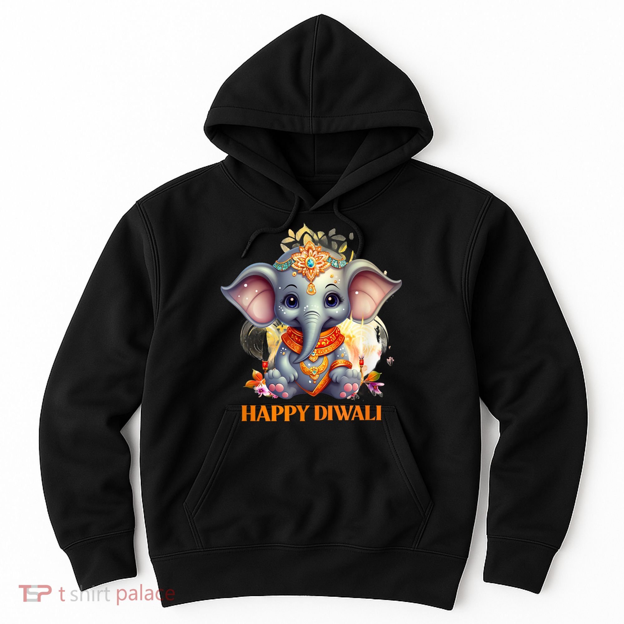 Happy Diwali Cute Elephant Hoodie