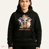 Happy Diwali Cute Elephant Hoodie thumb 5