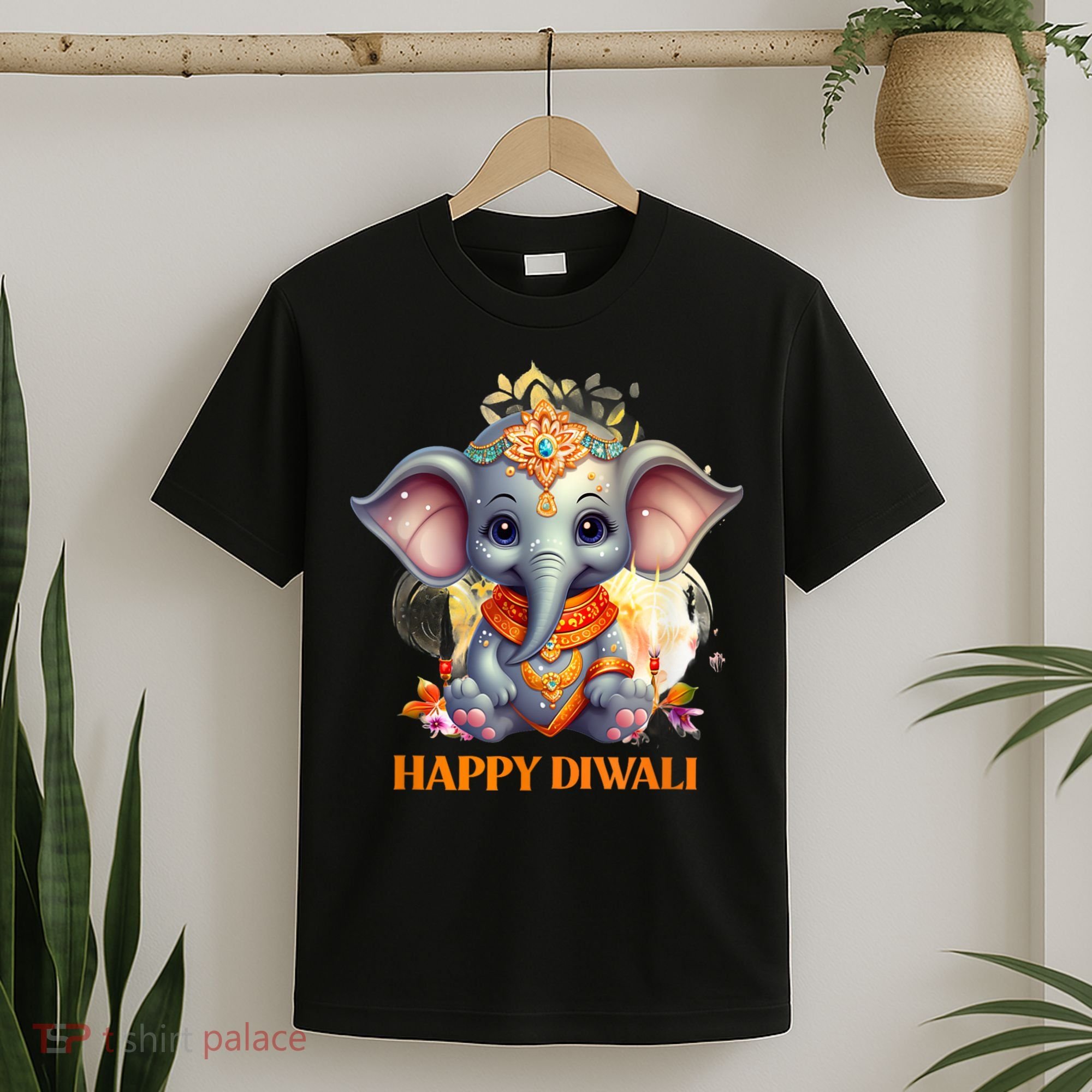 Happy Diwali Cute Elephant T-Shirt