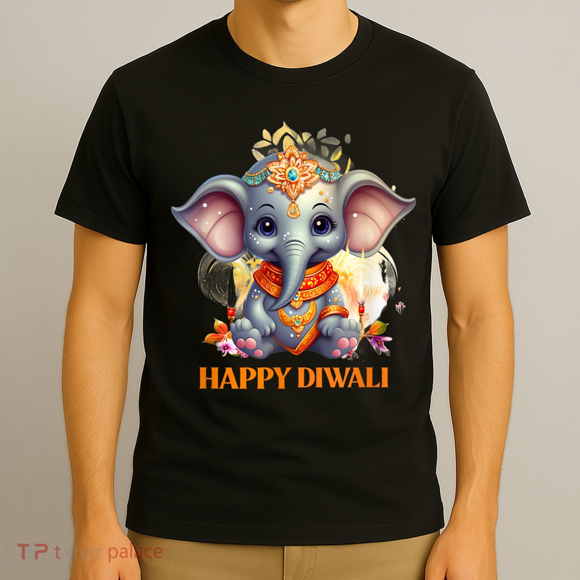 Happy Diwali Cute Elephant T-Shirt