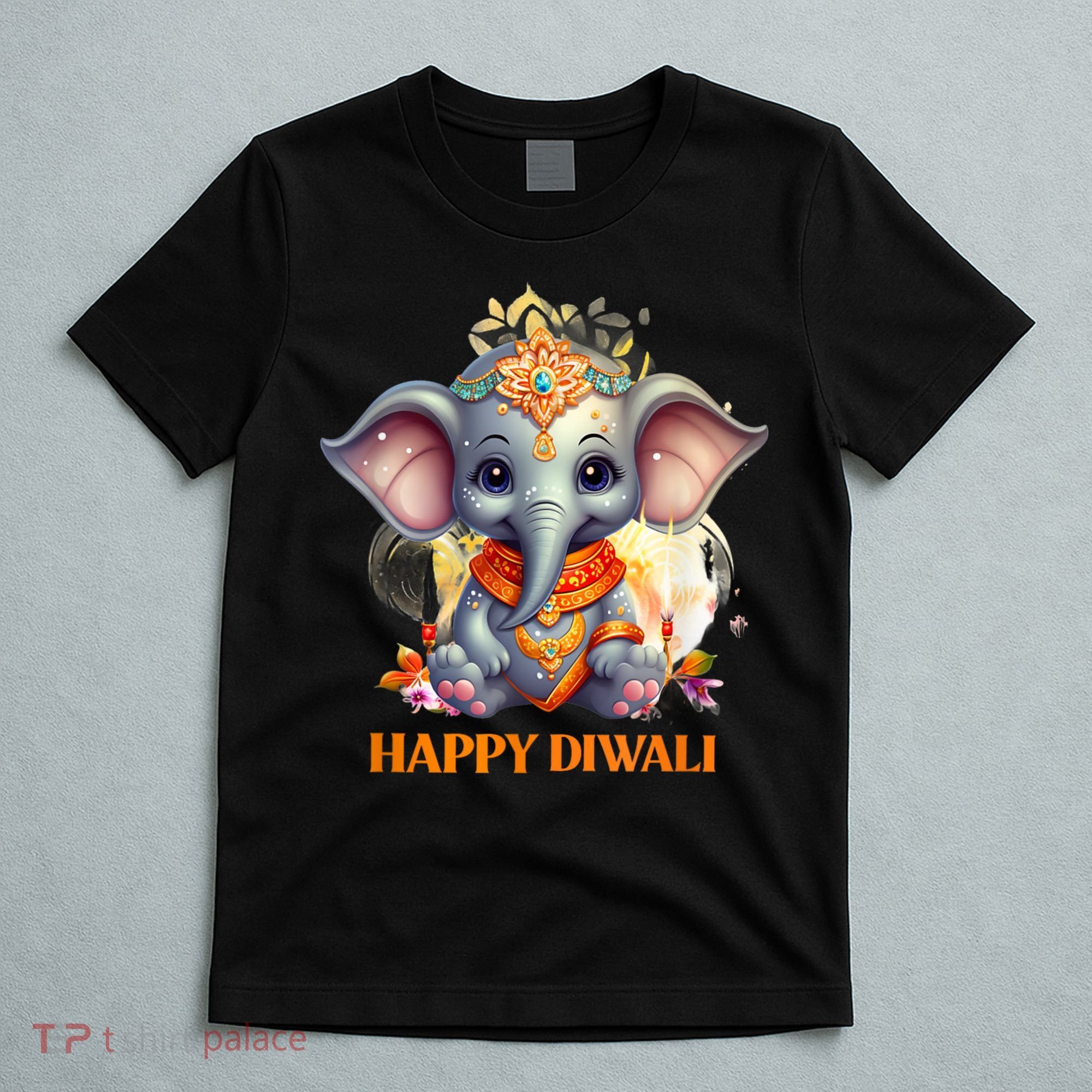Happy Diwali Cute Elephant T-Shirt