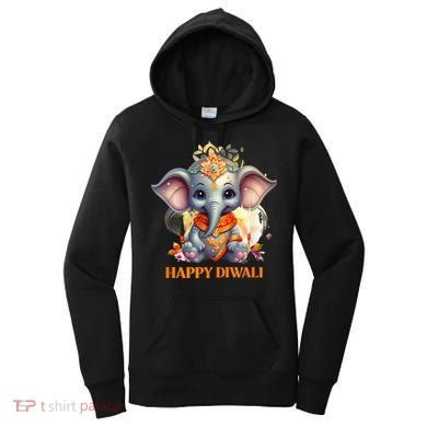 Happy Diwali Cute Elephant Women's Hoodie
