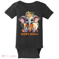 Happy Diwali Cute Elephant Baby Bodysuit thumb 0