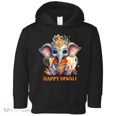 Happy Diwali Cute Elephant Toddler Hoodie