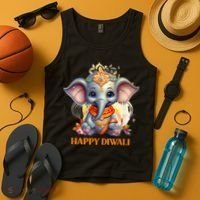 Happy Diwali Cute Elephant Tank Top thumb 4