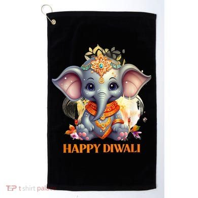 Happy Diwali Cute Elephant Golf Towel