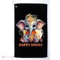 Happy Diwali Cute Elephant Golf Towel thumb 0