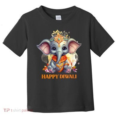 Happy Diwali Cute Elephant Toddler T-Shirt