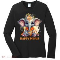 Happy Diwali Cute Elephant Women's Long Sleeve Shirt thumb 0