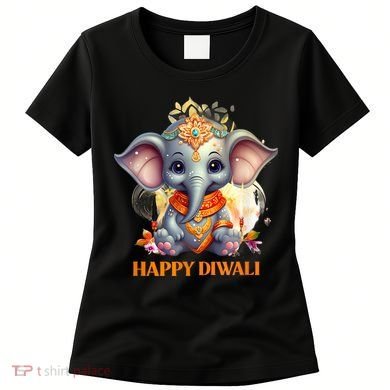Happy Diwali Cute Elephant Women's T-Shirt