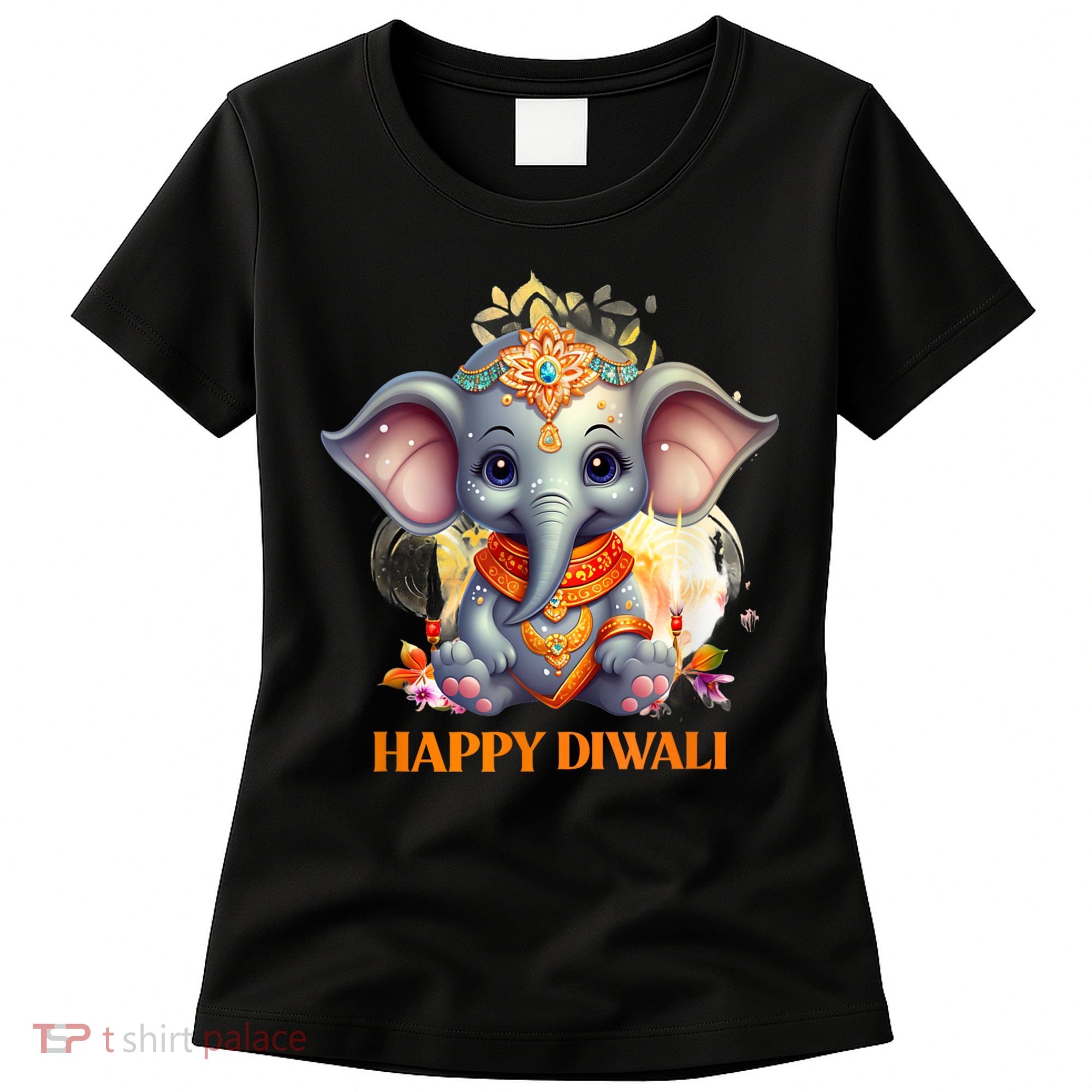 Happy Diwali Cute Elephant Women's T-Shirt