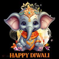 Happy Diwali Cute Elephant Women's T-Shirt thumb 6