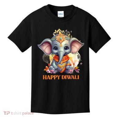 Happy Diwali Cute Elephant Kids T-Shirt