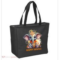 Happy Diwali Cute Elephant Tote Bag thumb 2