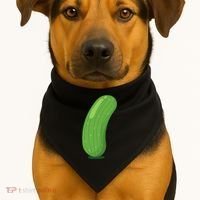Halloween Diy Cucumber Pickle Veggie Costume USA-Made Doggie Bandana thumb 1