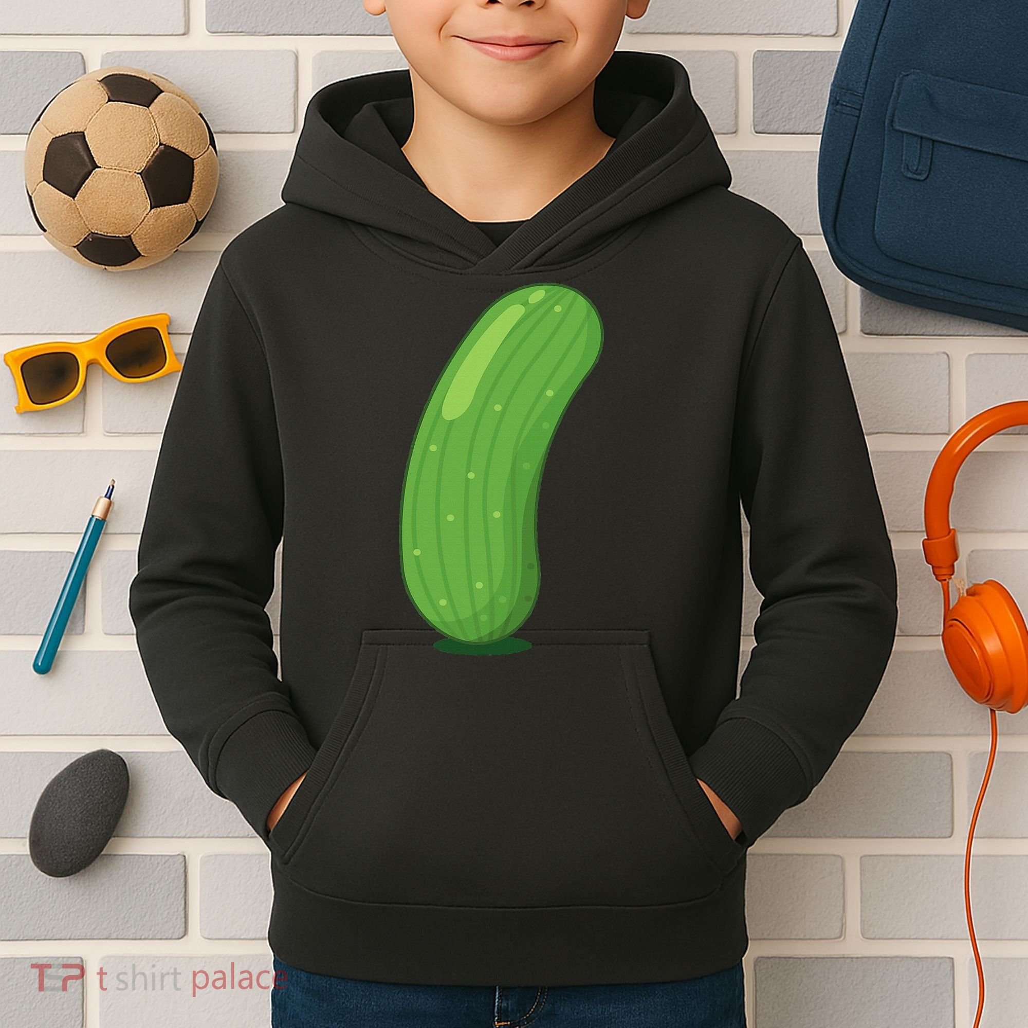 Halloween Diy Cucumber Pickle Veggie Costume Kids Hoodie